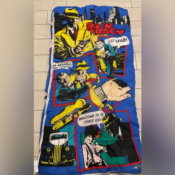 Rare Vintage 1990 Walt Disney Dick Tracy Graphics All Over Sleeping Bag ERO - Picture 1 of 5
